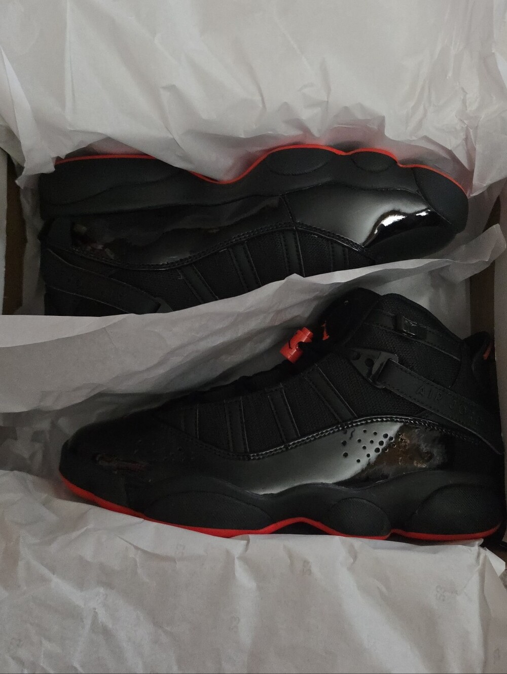 New Jordan 6 Ring Men’s Size 7 High-Top Sneakers in Black with Red Accents - Picture 10 of 10